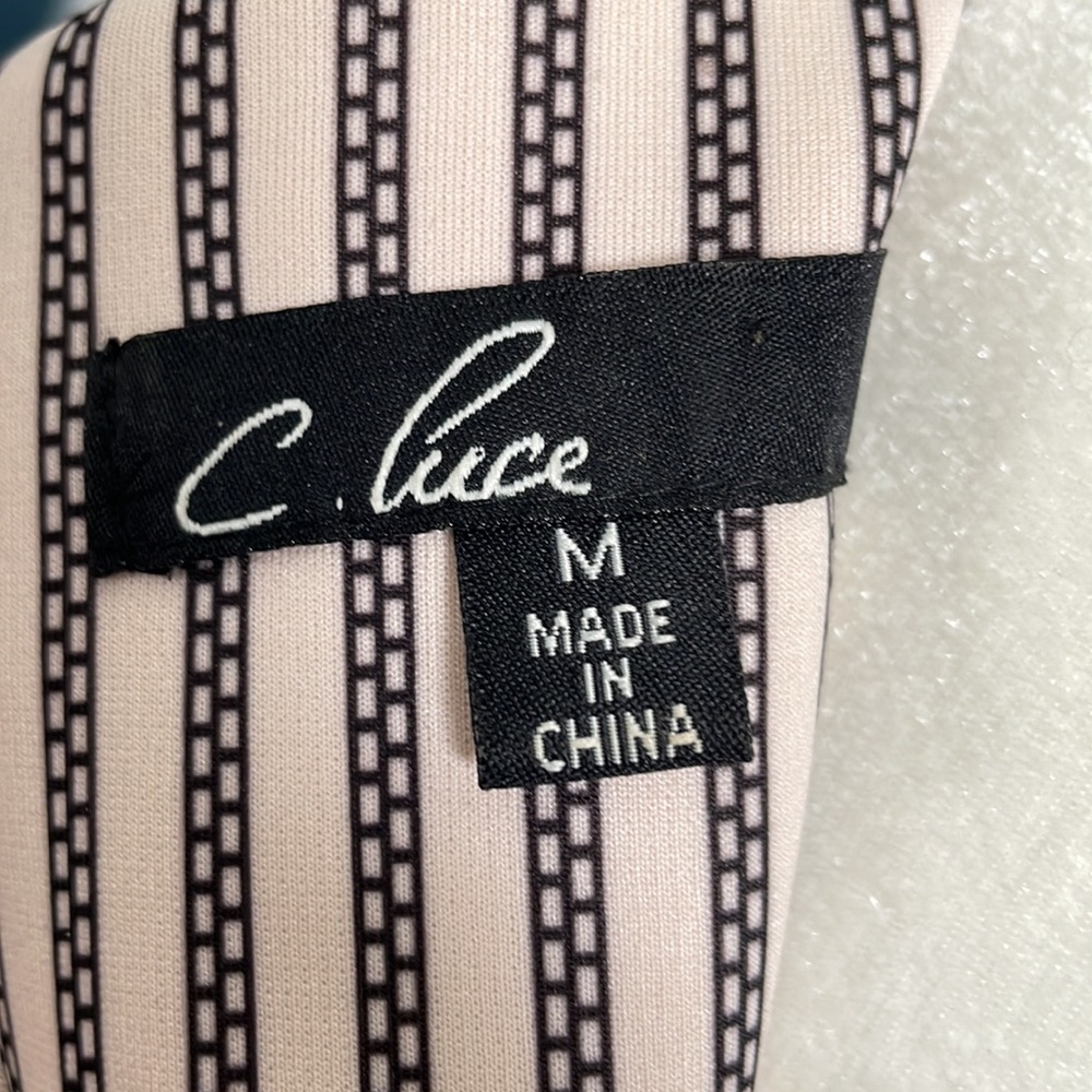 5 for $20 SALE! Striped Classic Fit and Flare dress with Bow - Picture 5 of 5